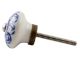 Blue Flower Ceramic Floral Cabinet Knob 
